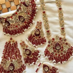 Regal Red & Gold Bridal Jewelry Set