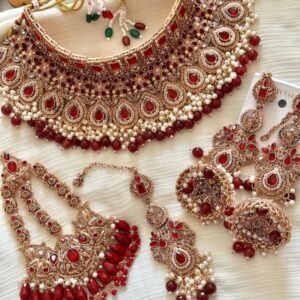 Royal Red Kundan Bridal Jewelry Set